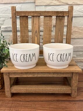 🆕 Rae Dunn | Set of 2 "ICE CREAM" Ceramic Bowls!